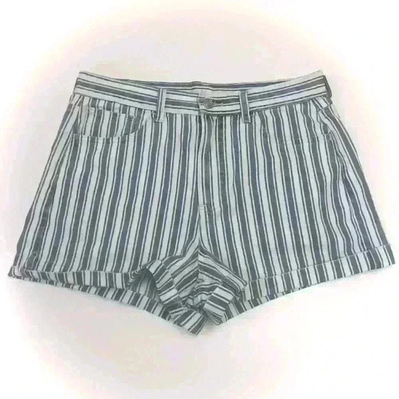 American Eagle Blue White Faded Stripes Shorts - Picture 6 of 11
